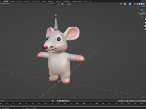 Little animal baby - Rat cute - Animated 3D-Modell