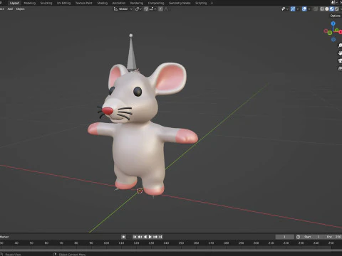 Little animal baby - Rat cute - Animated 3D Model