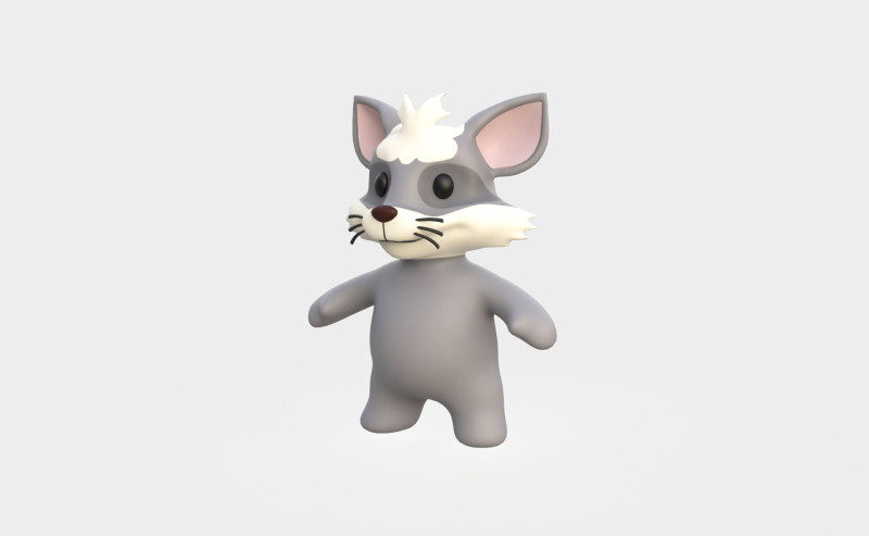 Little animal baby - Ratel cute - Animated 3D 모델 .c4d .max .obj .3ds .fbx .stl .blend 