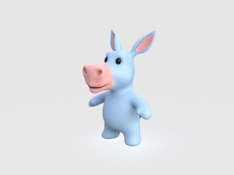 Little animal baby - Donkey cute - Animated 3d Modello 3D