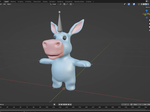 Little animal baby - Donkey cute - Animated 3d Modello 3D