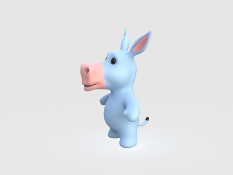 Little animal baby - Donkey cute - Animated 3d Modello 3D