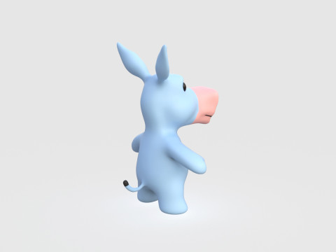 Little animal baby - Donkey cute - Animated 3d Modello 3D