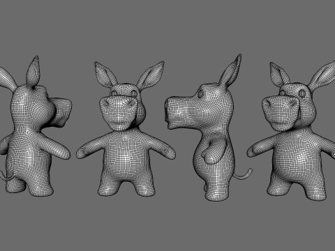 Little animal baby - Donkey cute - Animated 3d Modello 3D