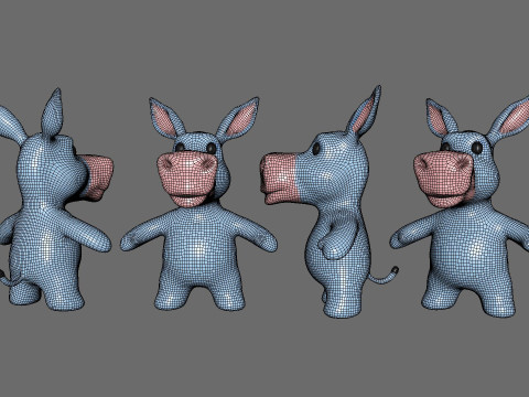Little animal baby - Donkey cute - Animated 3d Modello 3D