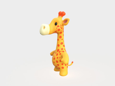 Little animal baby - Giraffe cute - Animated Modèle 3D