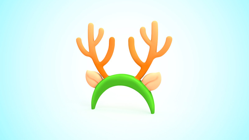 Prop120 Deer Headband 3Dモデル .c4d .max .obj .3ds .fbx .stl .blend 