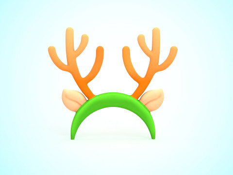 Prop120 Deer Headband 3Dモデル