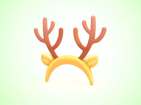 Prop121 Deer Headband 3D 모델