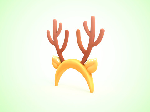 Prop121 Deer Headband Modello 3D