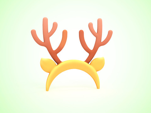 Prop121 Deer Headband Modello 3D
