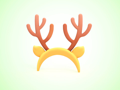 Prop121 Deer Headband Modello 3D