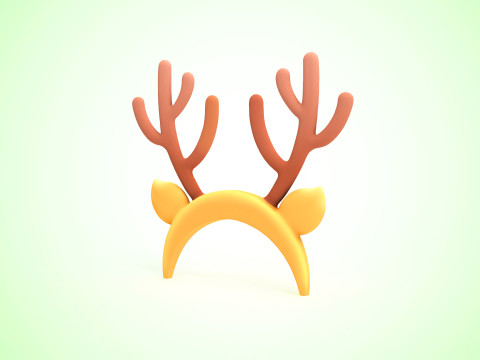 Prop121 Deer Headband Modello 3D