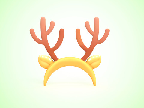 Prop121 Deer Headband Modello 3D