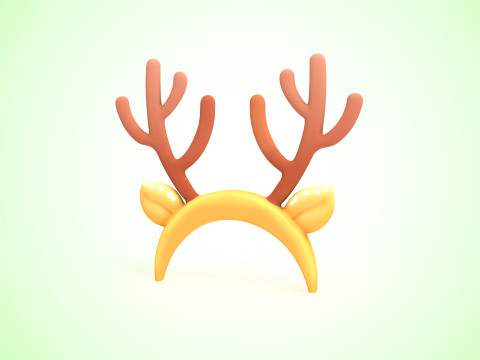 Prop121 Deer Headband Modello 3D
