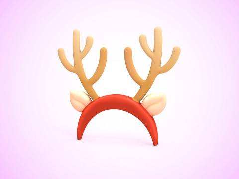 Prop122 Deer Headband 3D 모델