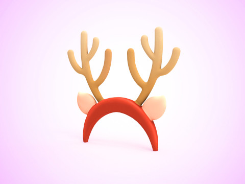 Prop122 Deer Headband 3D 模型