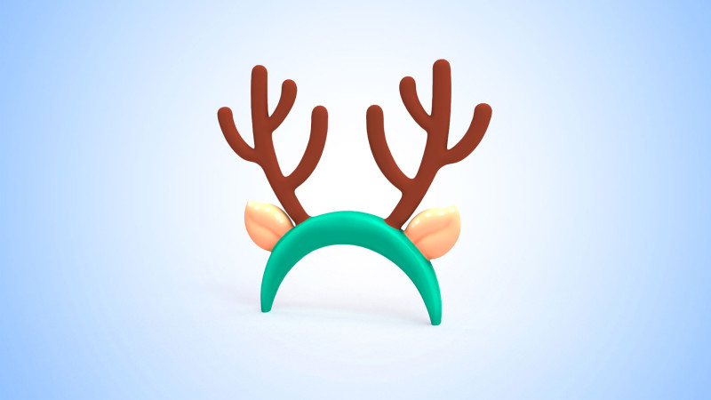 Prop124 Deer Headband 3D 模型 .c4d .max .obj .3ds .fbx .stl .blend 