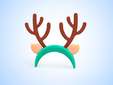 Prop124 Deer Headband 3D 模型