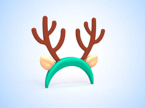 Prop124 Deer Headband 3D 模型
