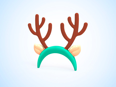 Prop124 Deer Headband 3D 模型