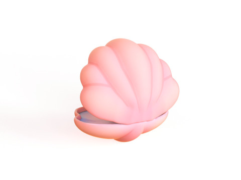 Open Clam Sea Shell 01 3D Модель