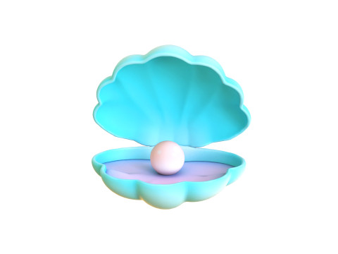 Open Clam Sea Shell 02 3D Model