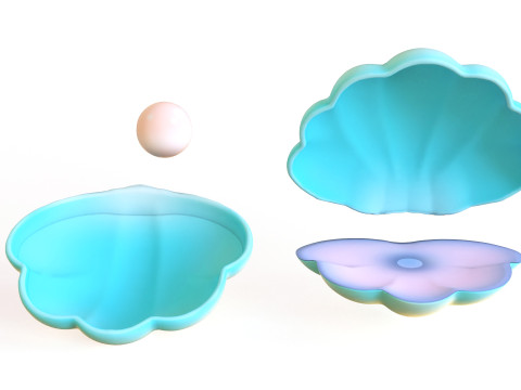 Open Clam Sea Shell 02 3D Model
