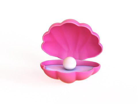Open Clam Sea Shell 03 3D Model