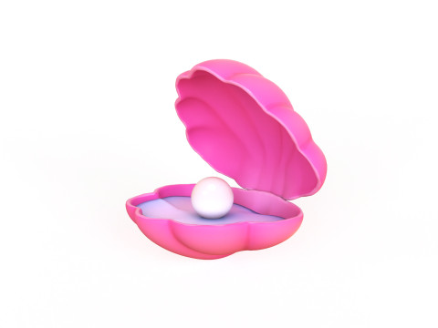 Open Clam Sea Shell 03 3D Model