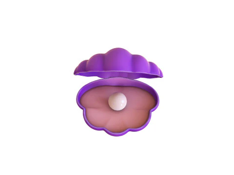 Open Clam Sea Shell 06 3D Model