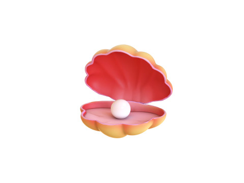 Open Clam Sea Shell 07 3D 모델