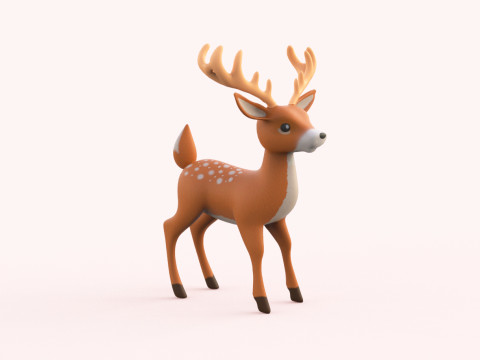 Cartoon Reindeer Cute 3D-Modell