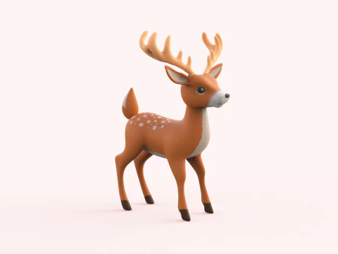 Cartoon Reindeer Cute 3D Model