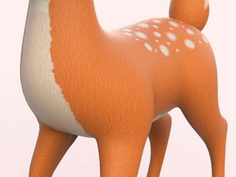 Cartoon Reindeer Cute 3D-Modell