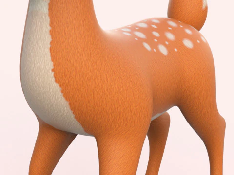 Cartoon Reindeer Cute 3D Model