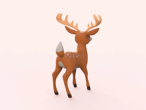 Cartoon Reindeer Cute 3D Model