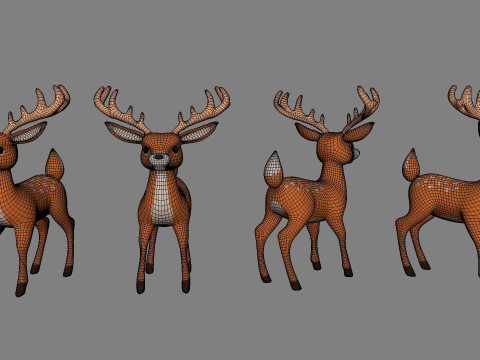 Cartoon Reindeer Cute 3D-Modell