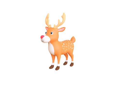 Cartoon Reindeer 2 Cute Modelo 3D