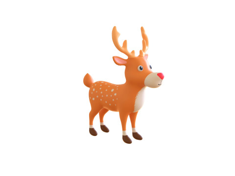 Cartoon Reindeer 2 Cute 3Dモデル