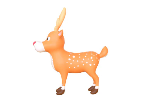 Cartoon Reindeer 2 Cute 3D Model