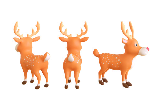 Cartoon Reindeer 2 Cute 3Dモデル