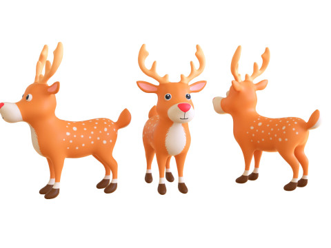 Cartoon Reindeer 2 Cute 3Dモデル