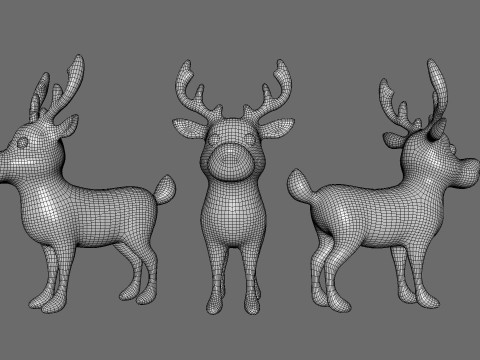 Cartoon Reindeer 2 Cute 3Dモデル