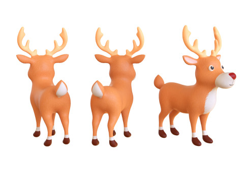 Cartoon Reindeer 3 Cute 3Dモデル