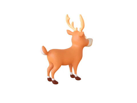 Cartoon Reindeer 3 Cute 3D Model