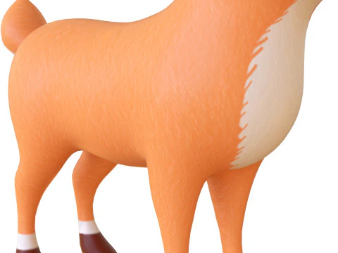 Cartoon Reindeer 3 Cute 3D Model