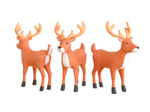 कार्टून रेनडियर 4 प्यारा 3D मॉडल