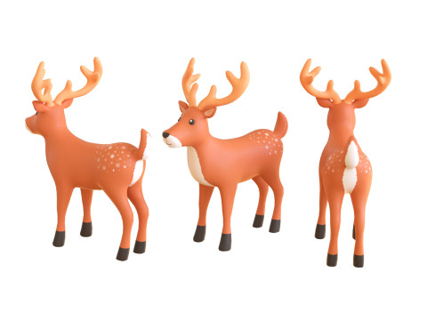 Cartoon Reindeer 4 Cute Modelo 3D