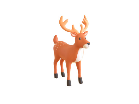 Cartoon Reindeer 4 Cute Modelo 3D